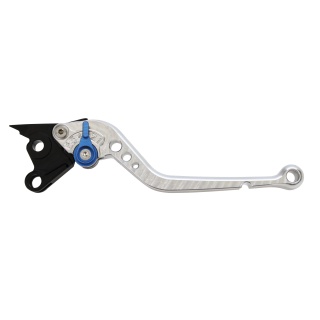 Pazzo Racing clutch lever - M-11 silver blue non-folding long