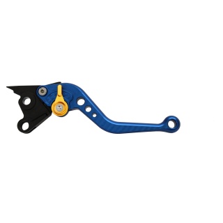 Pazzo Racing clutch lever - A-90 blue gold non-folding short